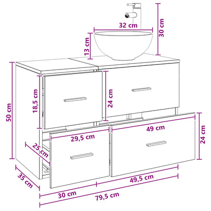 Bathroom Furniture Set 2 pcs Grey Sonoma Engineered Wood