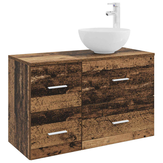 Bathroom Furniture Set 2 pcs Old Wood Engineered Wood