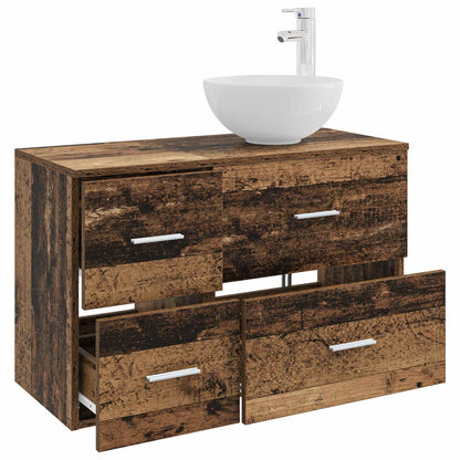 Bathroom Furniture Set 2 pcs Old Wood Engineered Wood