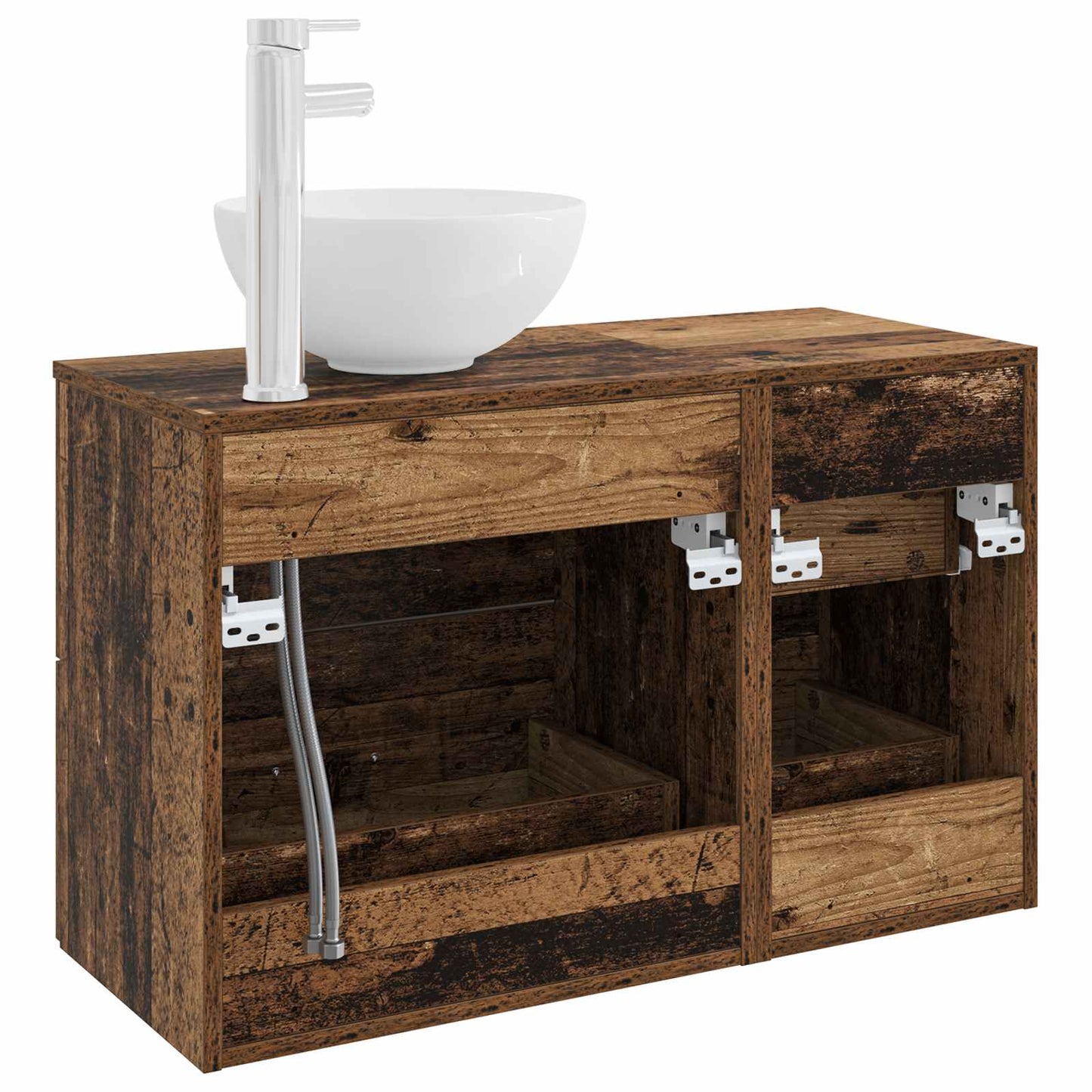 Bathroom Furniture Set 2 pcs Old Wood Engineered Wood