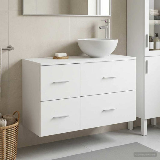 Bathroom Furniture Set 2 pcs White Engineered Wood
