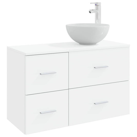 Bathroom Furniture Set 2 pcs White Engineered Wood