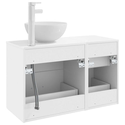 Bathroom Furniture Set 2 pcs White Engineered Wood