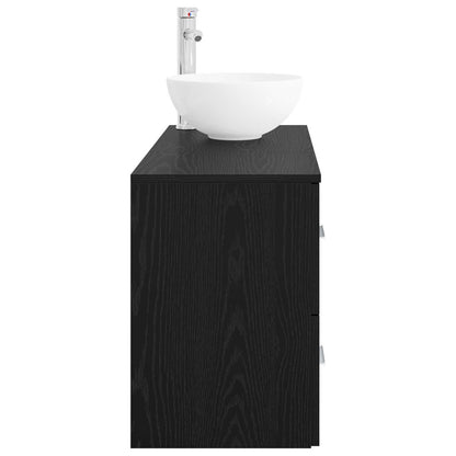 Bathroom Furniture Set 2 pcs Black Oak Engineered Wood