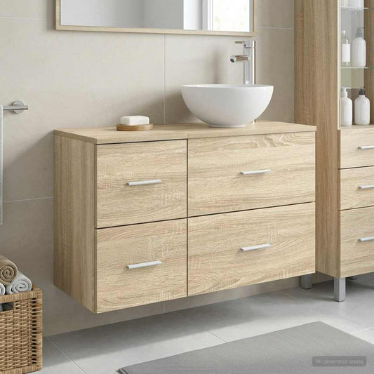 Bathroom Furniture Set 2 pcs Sonoma Oak Engineered Wood