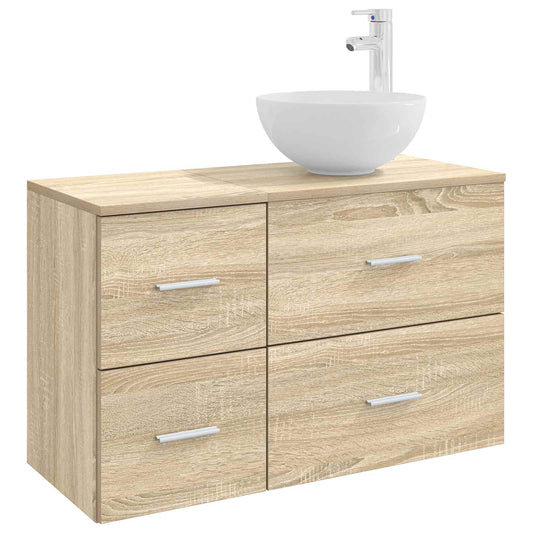 Bathroom Furniture Set 2 pcs Sonoma Oak Engineered Wood