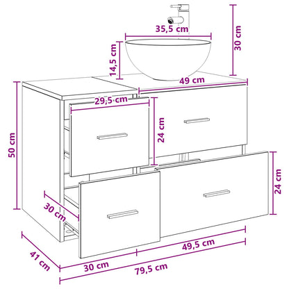 Bathroom Furniture Set 2 pcs Sonoma Oak Engineered Wood