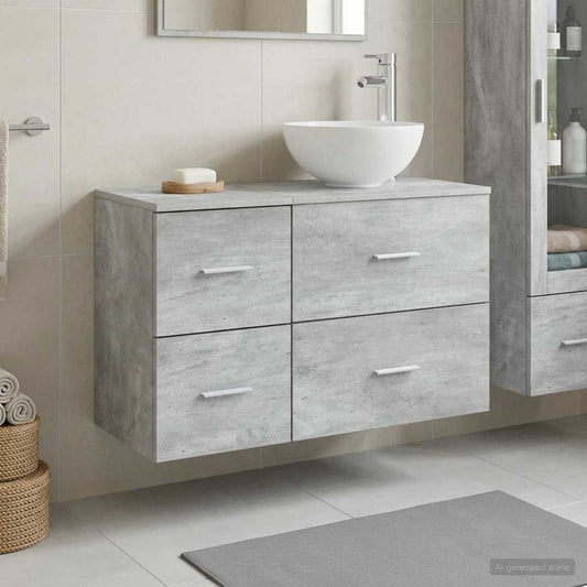Bathroom Furniture Set 2 pcs Concrete Grey Engineered Wood