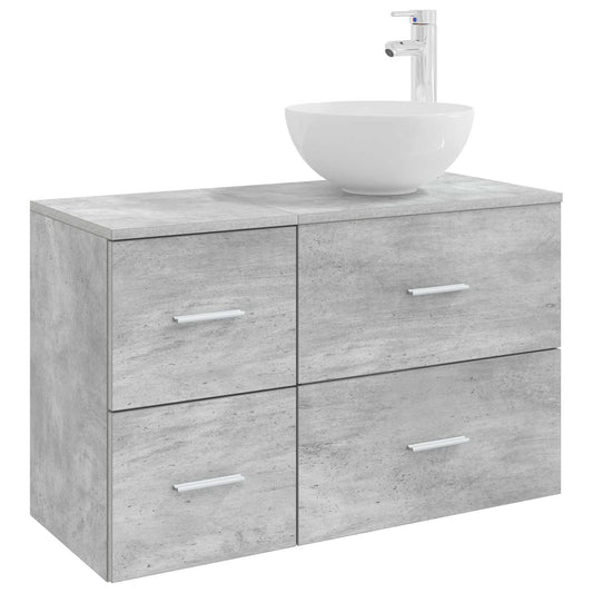 Bathroom Furniture Set 2 pcs Concrete Grey Engineered Wood