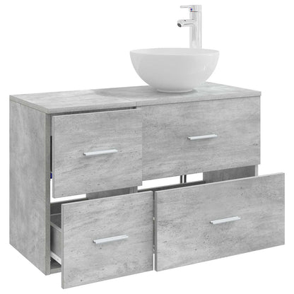 Bathroom Furniture Set 2 pcs Concrete Grey Engineered Wood