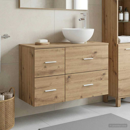 Bathroom Furniture Set 2 pcs Artisan Oak Engineered Wood