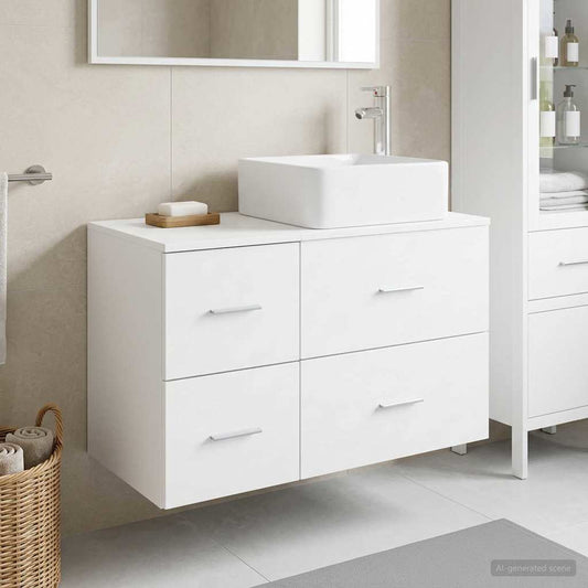 Bathroom Furniture Set 2 pcs White Engineered Wood