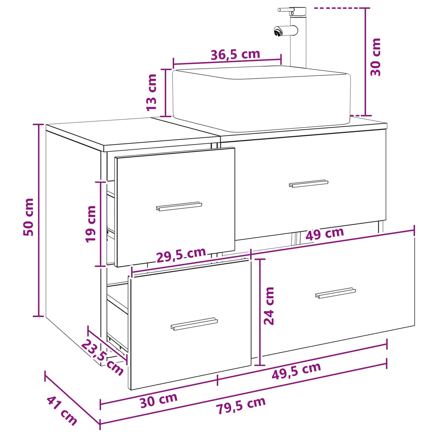 Bathroom Furniture Set 2 pcs Black Oak Engineered Wood