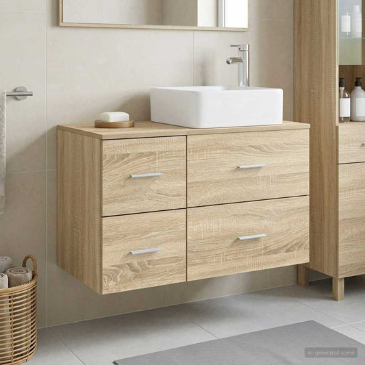 Bathroom Furniture Set 2 pcs Sonoma Oak Engineered Wood