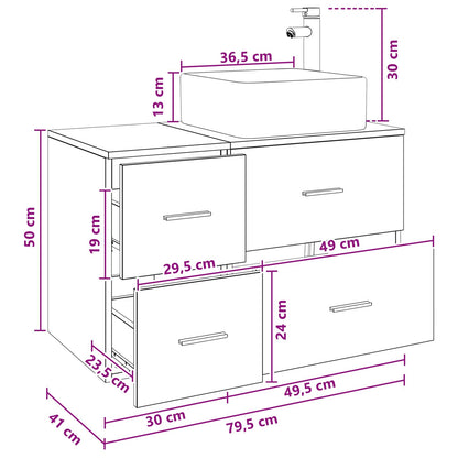 Bathroom Furniture Set 2 pcs Sonoma Oak Engineered Wood