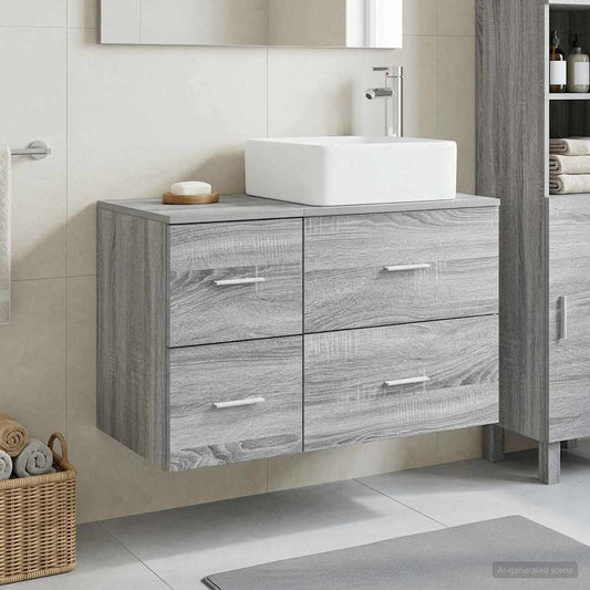 Bathroom Furniture Set 2 pcs Grey Sonoma Engineered Wood