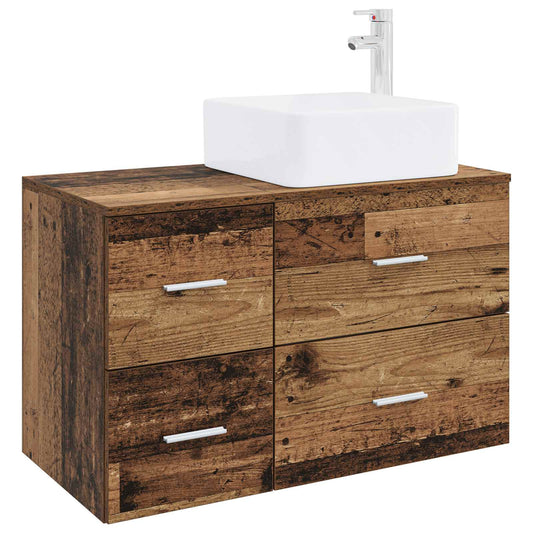 Bathroom Furniture Set 2 pcs Old Wood Engineered Wood