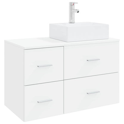 Bathroom Furniture Set 2 pcs White Engineered Wood