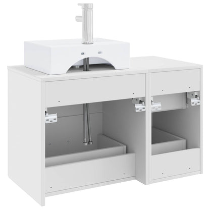 Bathroom Furniture Set 2 pcs White Engineered Wood