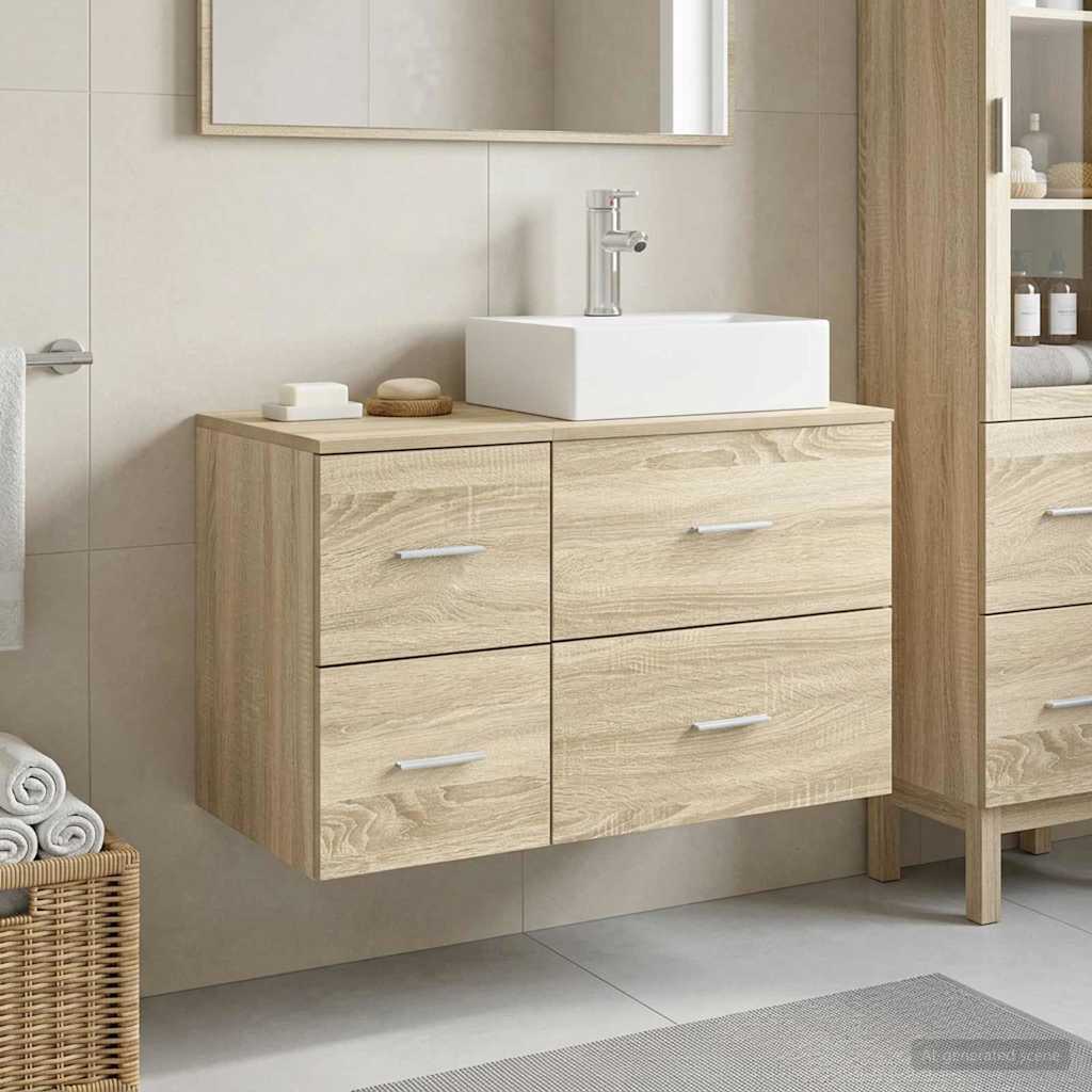 Bathroom Furniture Set 2 pcs Sonoma Oak Engineered Wood