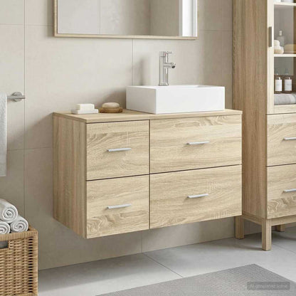 Bathroom Furniture Set 2 pcs Sonoma Oak Engineered Wood