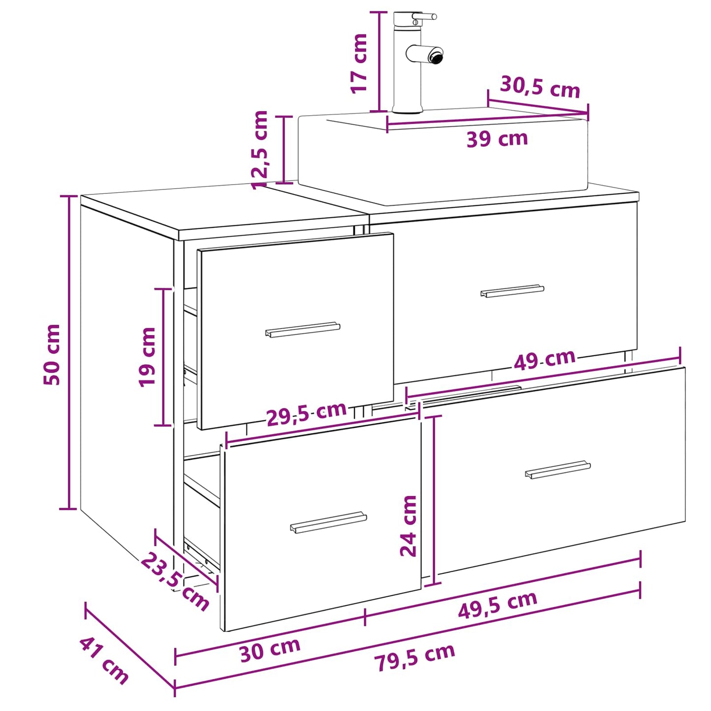 Bathroom Furniture Set 2 pcs Sonoma Oak Engineered Wood