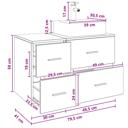 Bathroom Furniture Set 2 pcs Grey Sonoma Engineered Wood