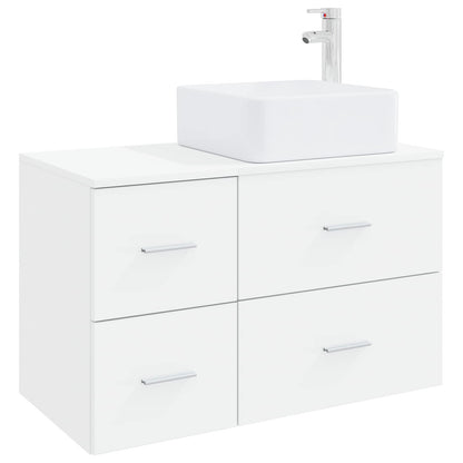 Bathroom Furniture Set 2 pcs White Engineered Wood