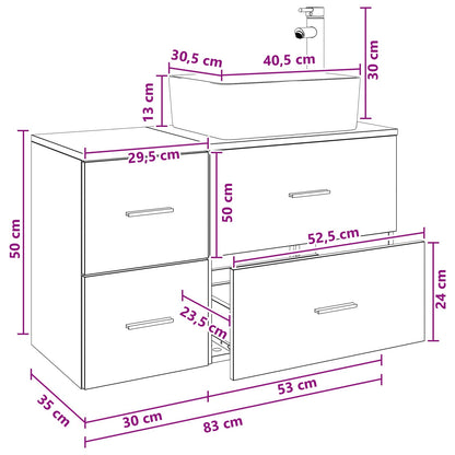 Bathroom Furniture Set 2 pcs White Engineered Wood