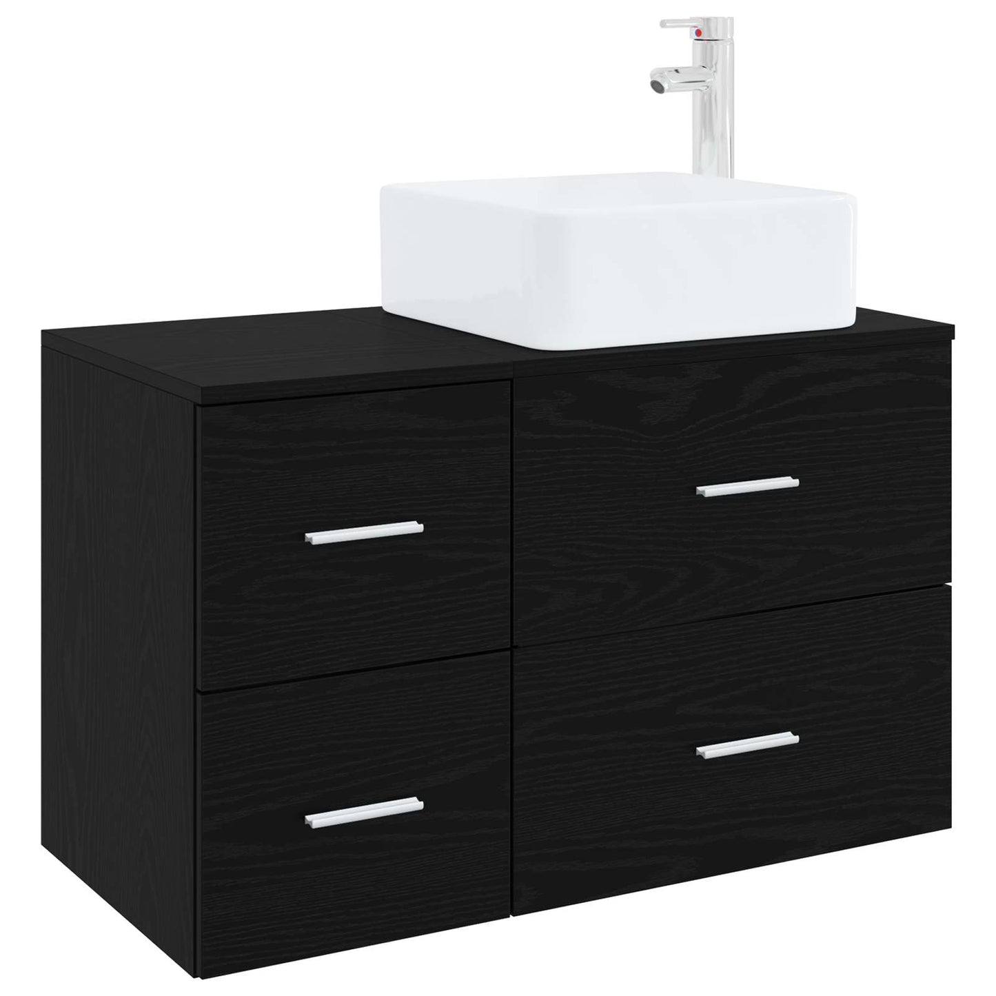 Bathroom Furniture Set 2 pcs Black Oak Engineered Wood