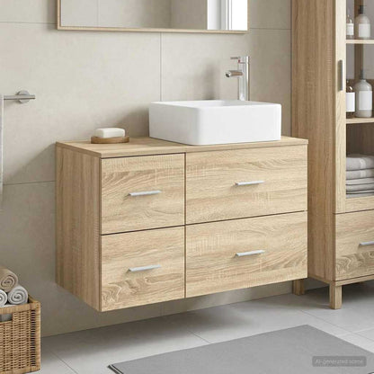 Bathroom Furniture Set 2 pcs Sonoma Oak Engineered Wood