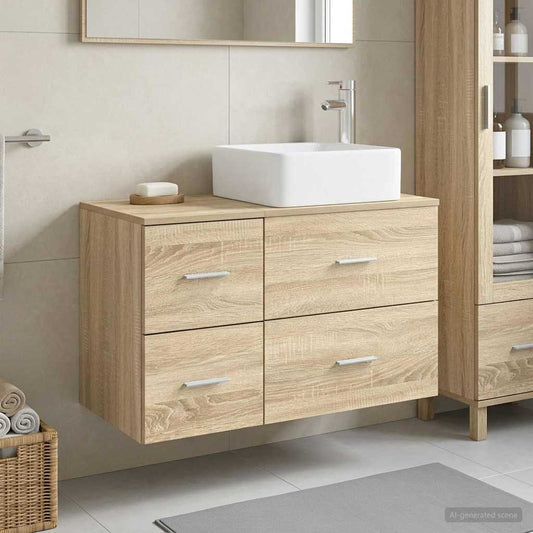Bathroom Furniture Set 2 pcs Sonoma Oak Engineered Wood