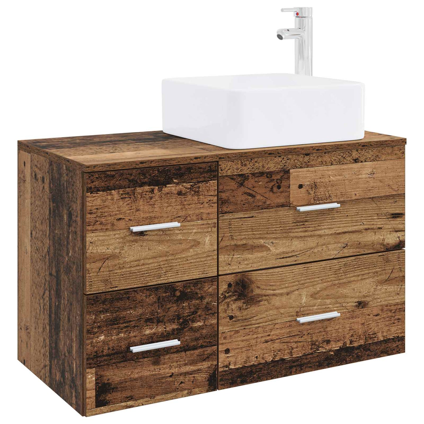 Bathroom Furniture Set 2 pcs Old Wood Engineered Wood