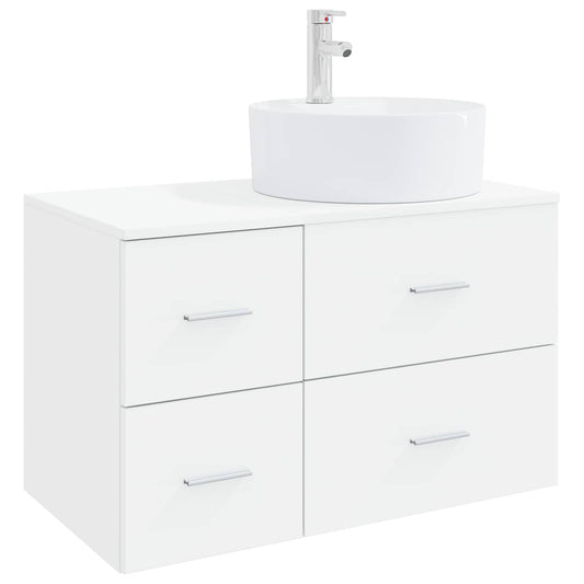 Bathroom Furniture Set 2 pcs White Engineered Wood
