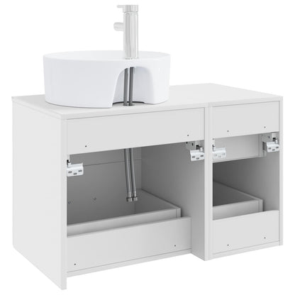 Bathroom Furniture Set 2 pcs White Engineered Wood