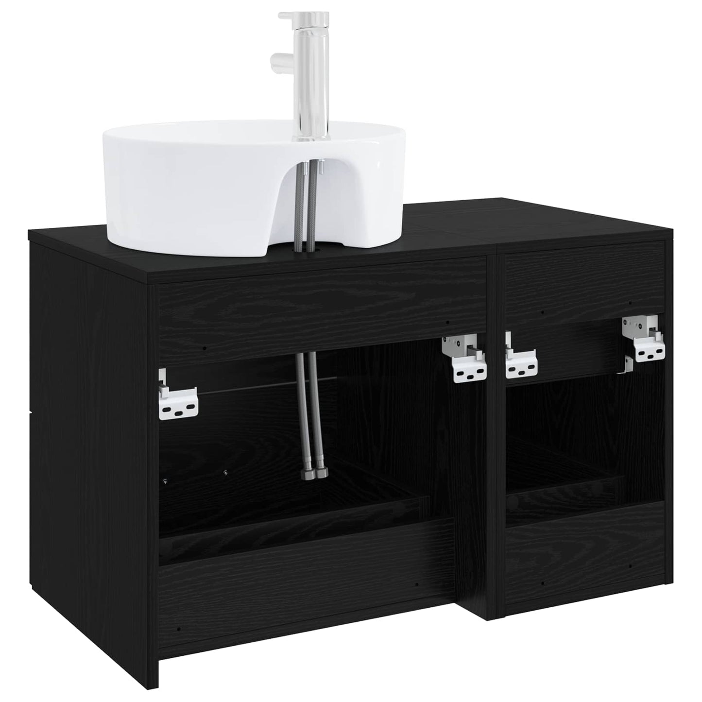 Bathroom Furniture Set 2 pcs Black Oak Engineered Wood