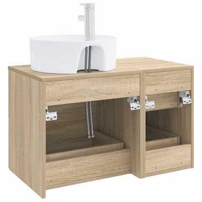 Bathroom Furniture Set 2 pcs Sonoma Oak Engineered Wood