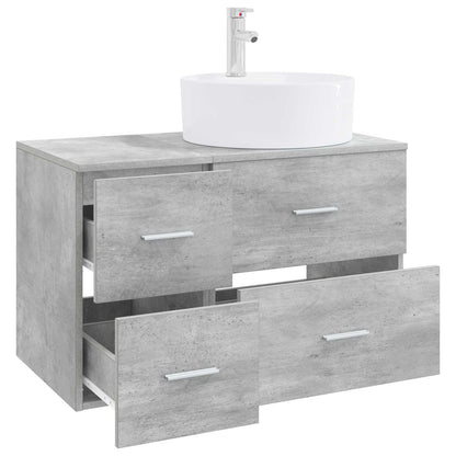 Bathroom Furniture Set 2 pcs Concrete Grey Engineered Wood