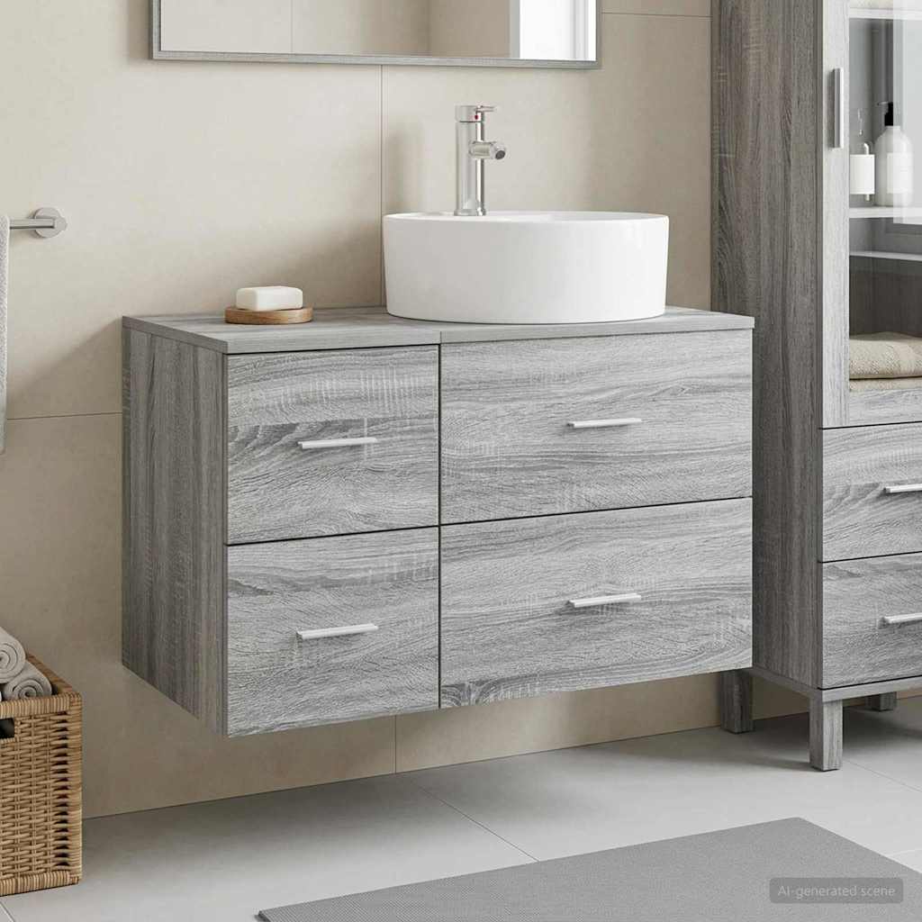 Bathroom Furniture Set 2 pcs Grey Sonoma Engineered Wood
