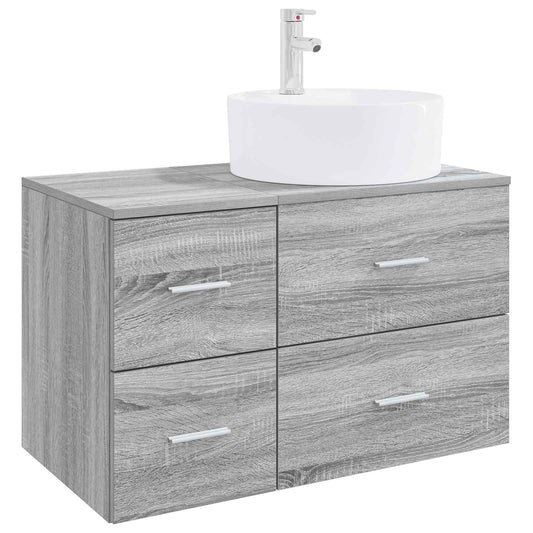 Bathroom Furniture Set 2 pcs Grey Sonoma Engineered Wood