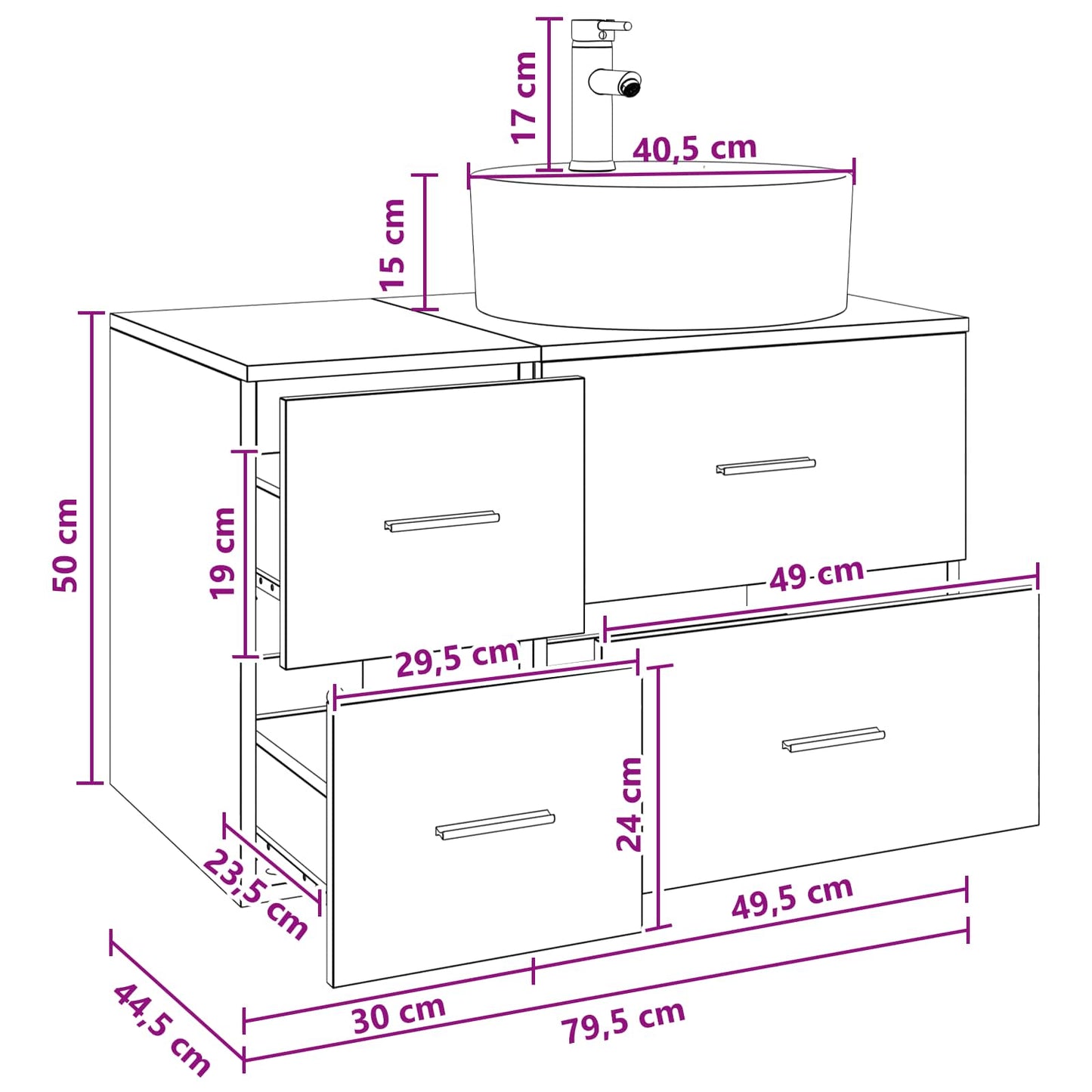 Bathroom Furniture Set 2 pcs Grey Sonoma Engineered Wood