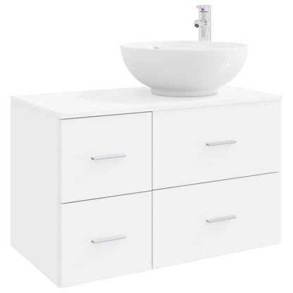 Bathroom Furniture Set 2 pcs White Engineered Wood