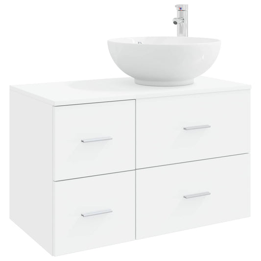 Bathroom Furniture Set 2 pcs White Engineered Wood