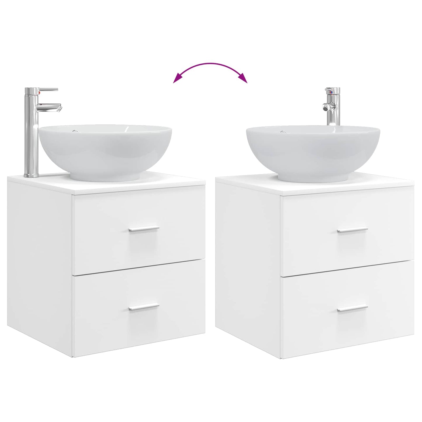 Bathroom Furniture Set 2 pcs White Engineered Wood