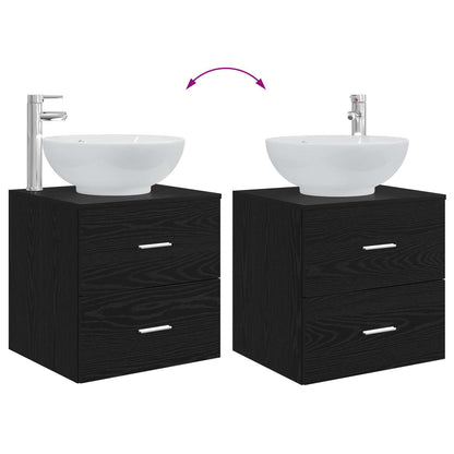 Bathroom Furniture Set 2 pcs Black Oak Engineered Wood