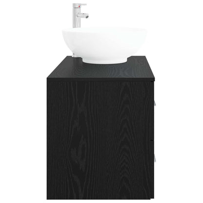 Bathroom Furniture Set 2 pcs Black Oak Engineered Wood