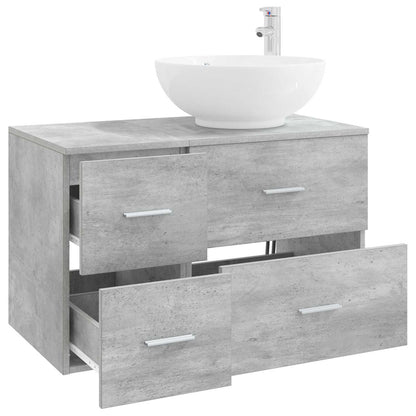 Bathroom Furniture Set 2 pcs Concrete Grey Engineered Wood