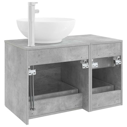 Bathroom Furniture Set 2 pcs Concrete Grey Engineered Wood