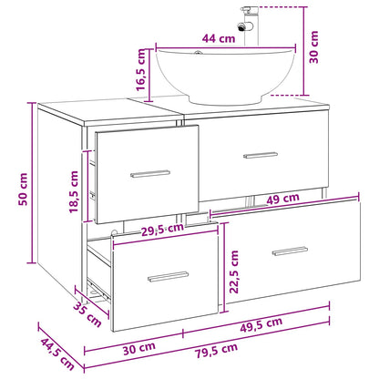 Bathroom Furniture Set 2 pcs Concrete Grey Engineered Wood