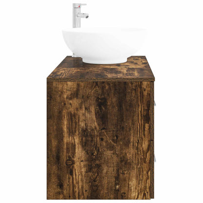 Bathroom Furniture Set 2 pcs Smoked Oak Engineered Wood